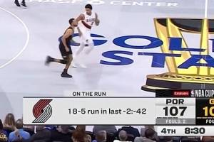 形势翻转!开拓者2分42秒轰出一波18-5反超勇士